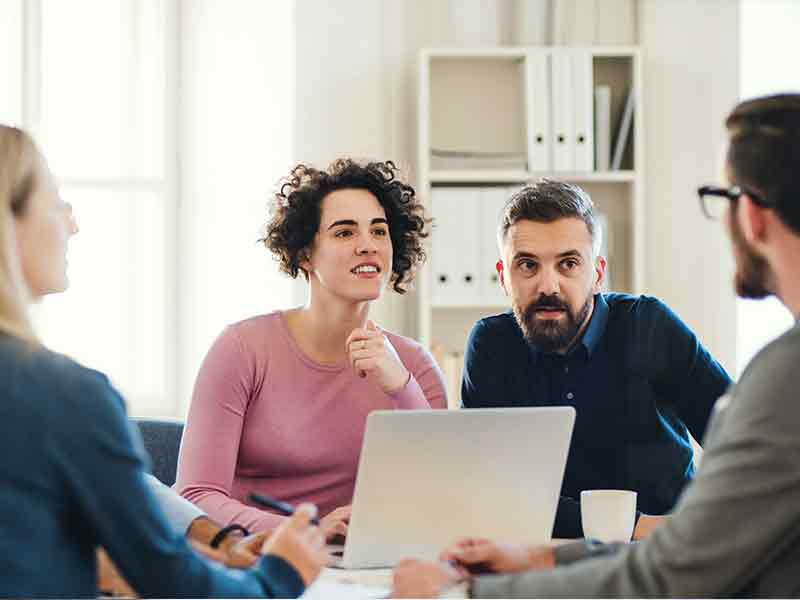 A trauma informed design team of 4 collaborating